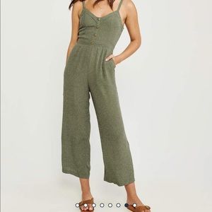 Abercrombie & Fitch Green Polka Dot Jumpsuit